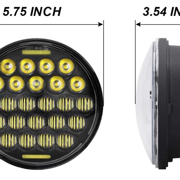 5-3/4" Motorcycle Super Wide LED Headlight Projector DOT Approved - Picture 5 of 5
